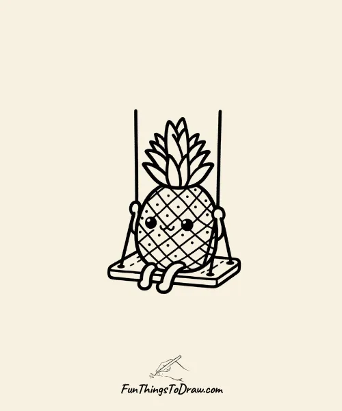 Pineapple on a Swing Drawing