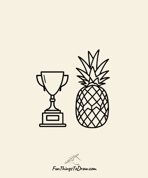 Pineapple with a Trophy Drawing