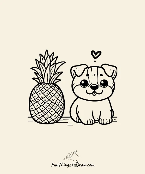Pineapple with a Pet Drawing