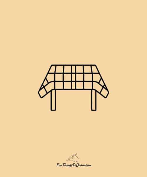 Plaid pattern tablecloth drawing