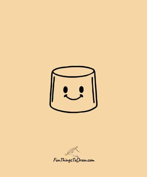 Puffy marshmallow with a smile