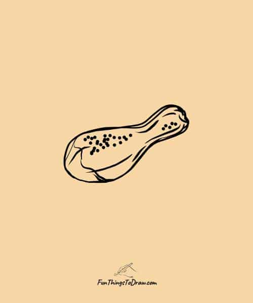 Drawing of Roasted turkey leg
