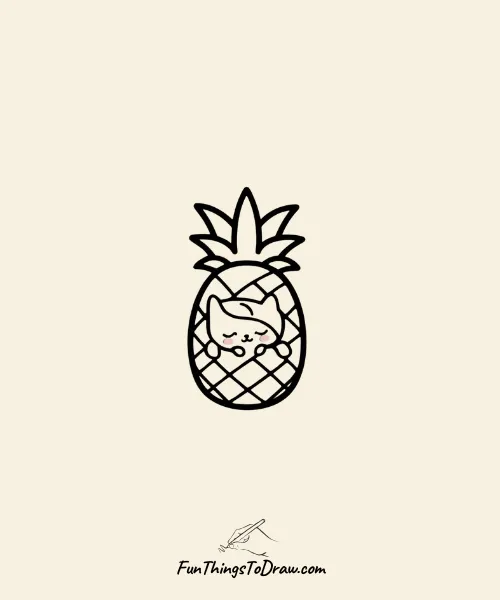 Sleeping Pineapple Drawing