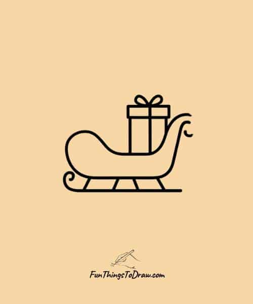 Drawing of Sleigh with one present
