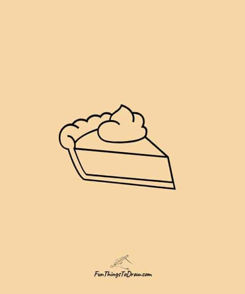 drawing of Slice of pumpkin pie