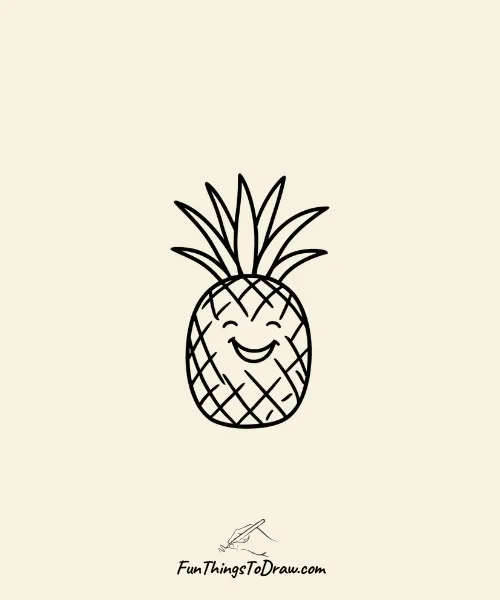 Cute Smiling Pineapple drawing