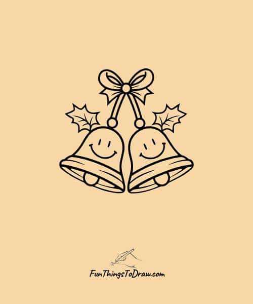 Drawing of Smiling jingle bell