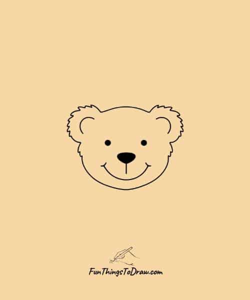 Smiling polar bear face drawing