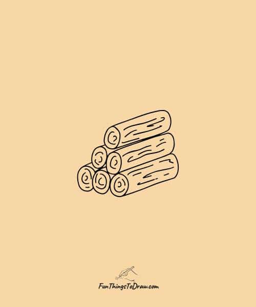 Stack of firewood drawing idea