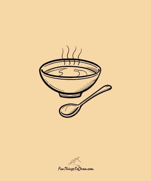 Steaming bowl of soup