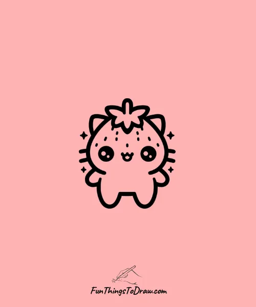 Strawberry Cat Drawing