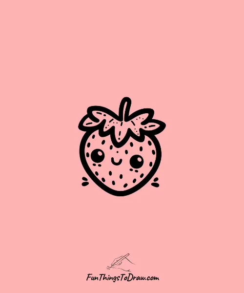 Strawberry with Freckles Drawing