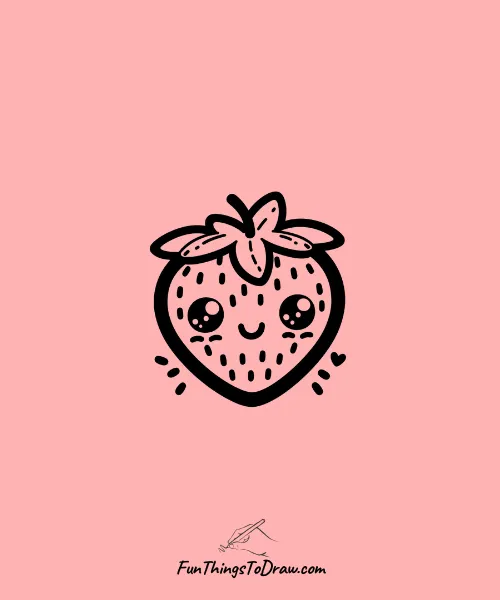 Strawberry with a Smile Drawing