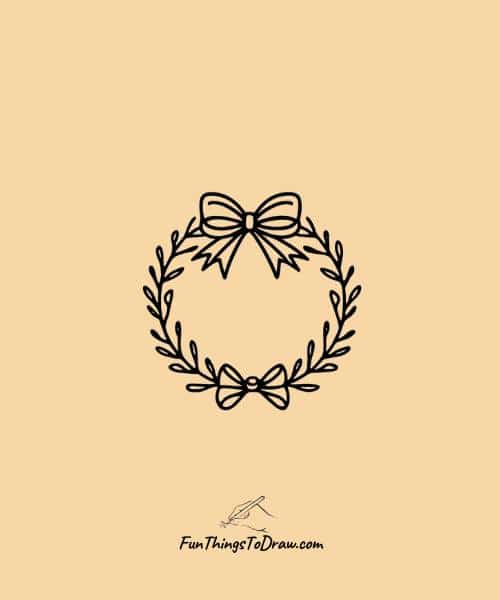Wreath with a bow drawing