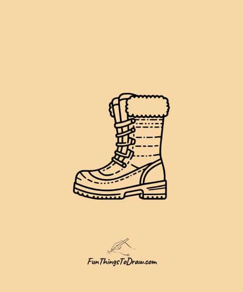snow boot drawing