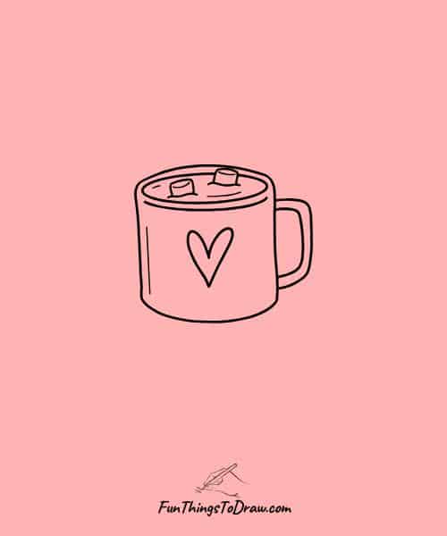 A hot cup of cocoa drawing