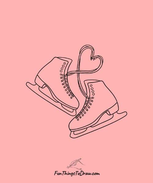 Drawing of a pair of skates
