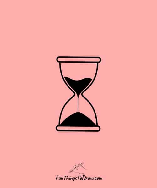 Drawing of a traditional hourglass