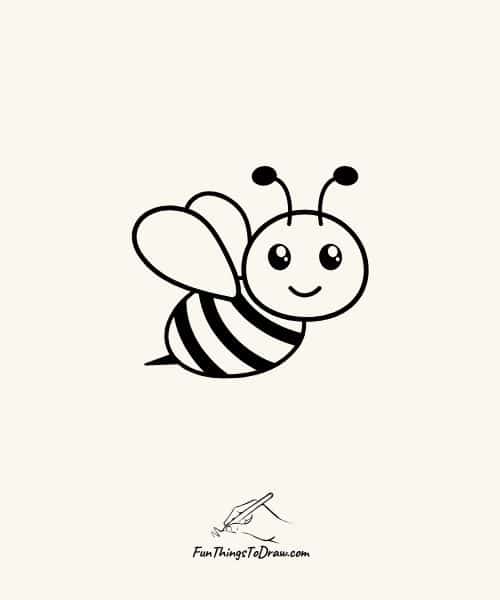 Drawing of adorable bee