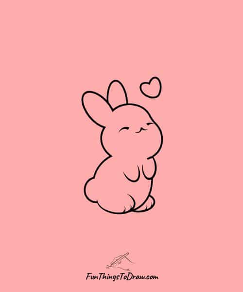 Cute drawing of bunny love