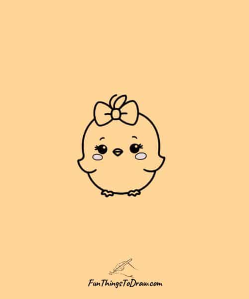 Chick wearing bow