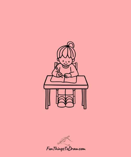 Child writing resolutions