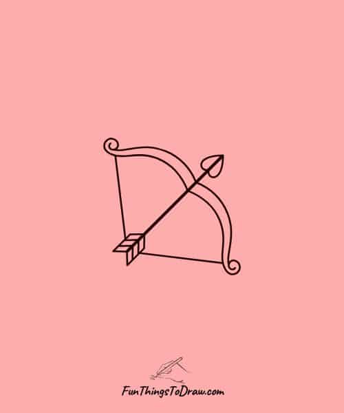 Simple drawing of Cupid's arrow