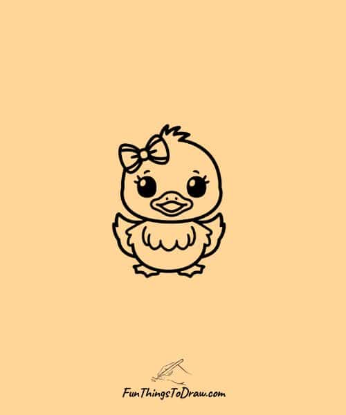 Duck wearing bow