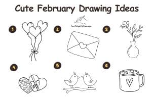 Easy and Cute February Drawing Ideas