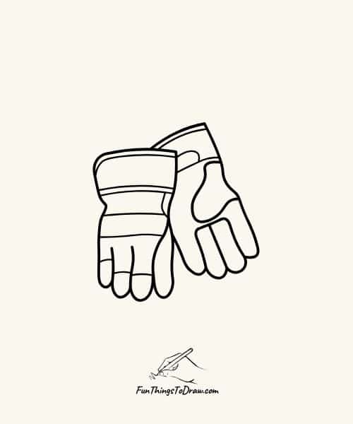 Gardening gloves drawing