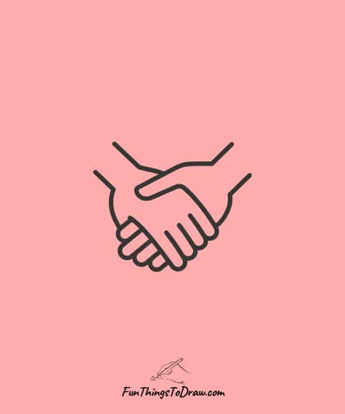 Holding hands drawing