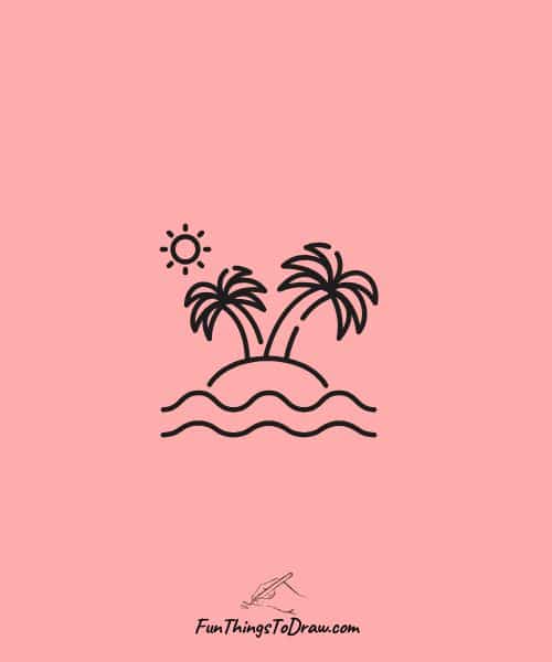 Drawing of island