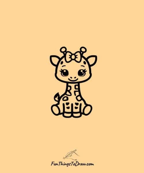 Baby Giraffe Wearing Bow