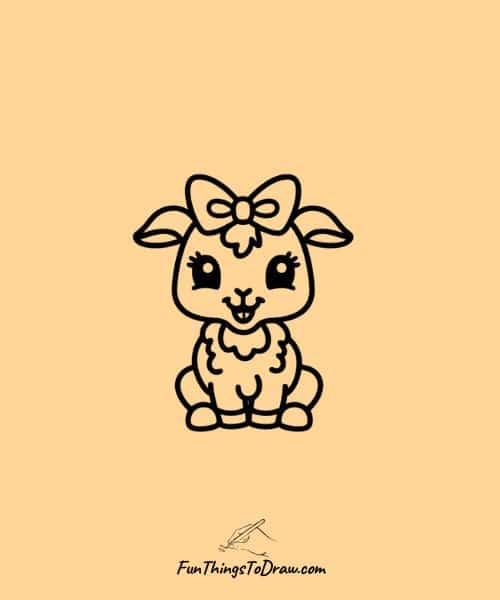 baby goat wearing bow