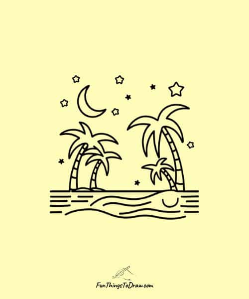 Palm Trees in Night