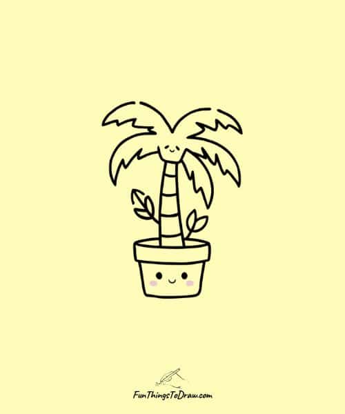 Palm tree drawing ideas: Palm tree in a pot