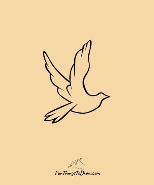 Drawing of Bird flying