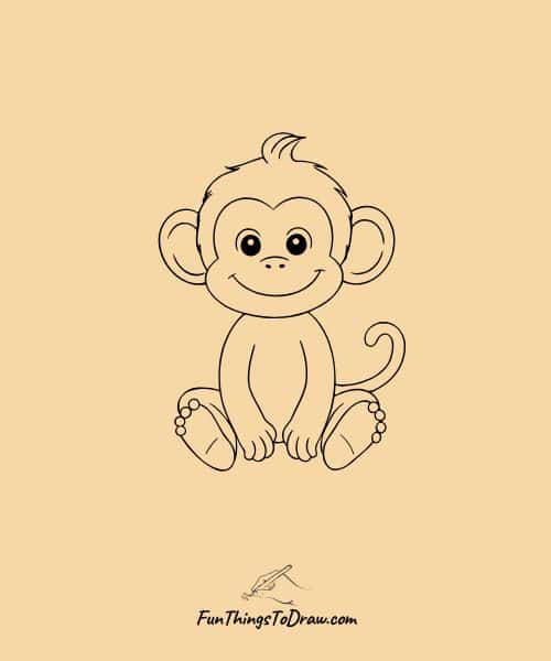 Cute monkey drawing