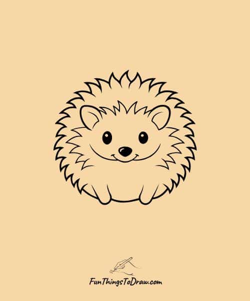 Happy hedgehog drawing