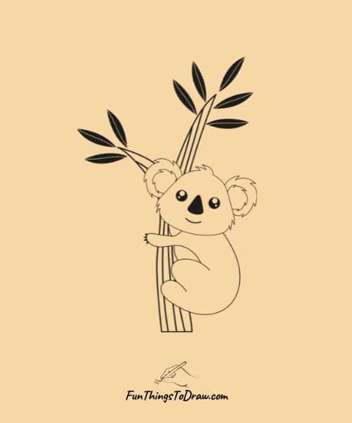 Koala on a branch drawing