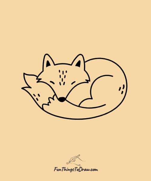 Sleeping fox drawing