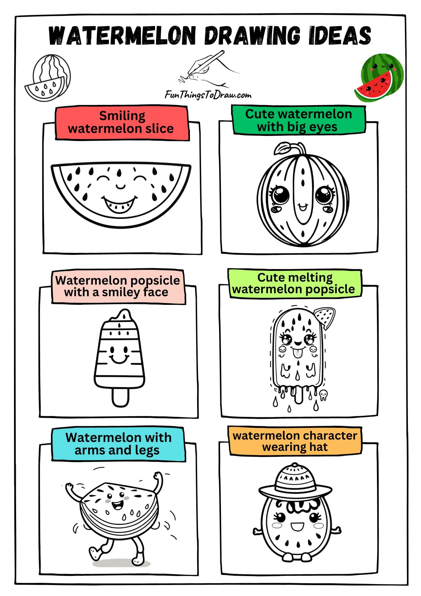 Watermelon Drawing Ideas