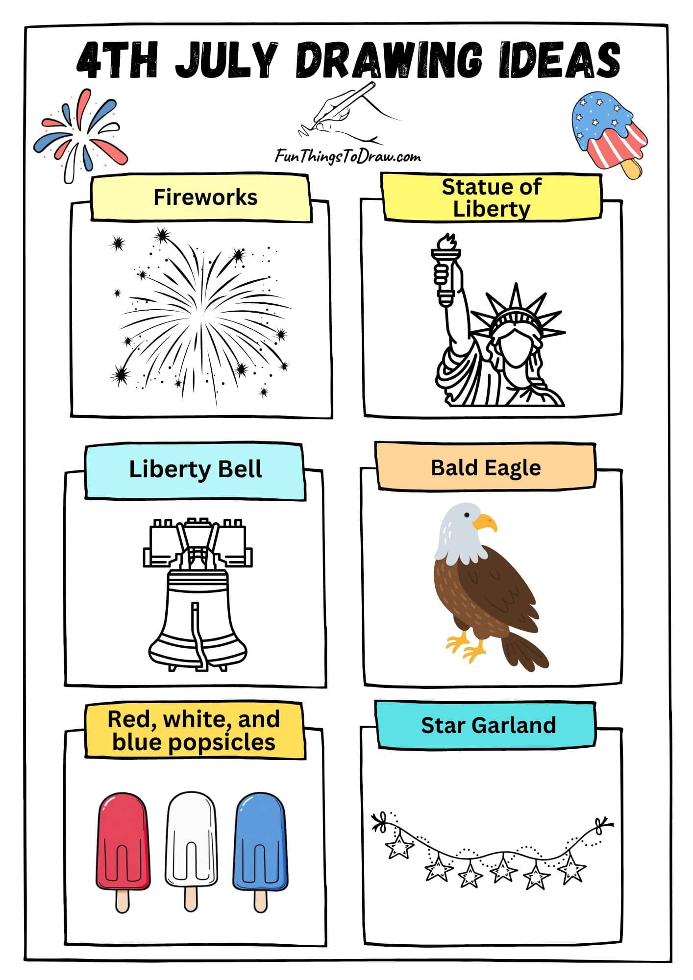 Easy and Cute 4th July Drawing Ideas