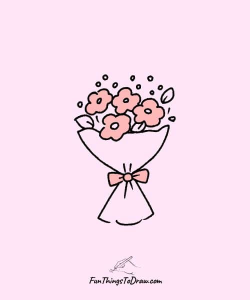 A bouquet of simple flower drawing
