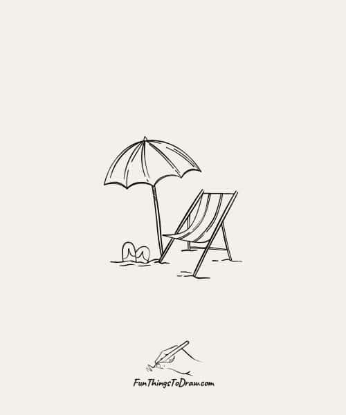 July Drawings - Beach umbrella