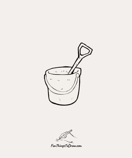 Drawing of Bucket and spade