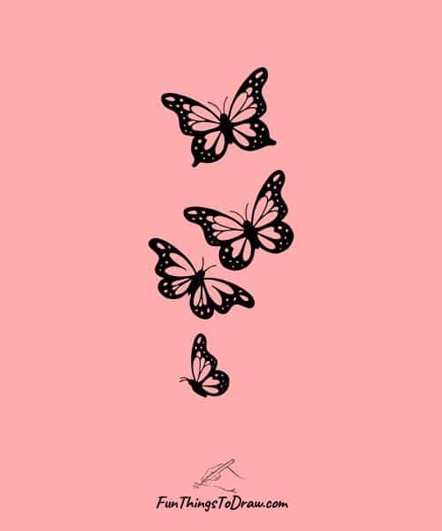Drawing of Butterflies - girls drawing ideas