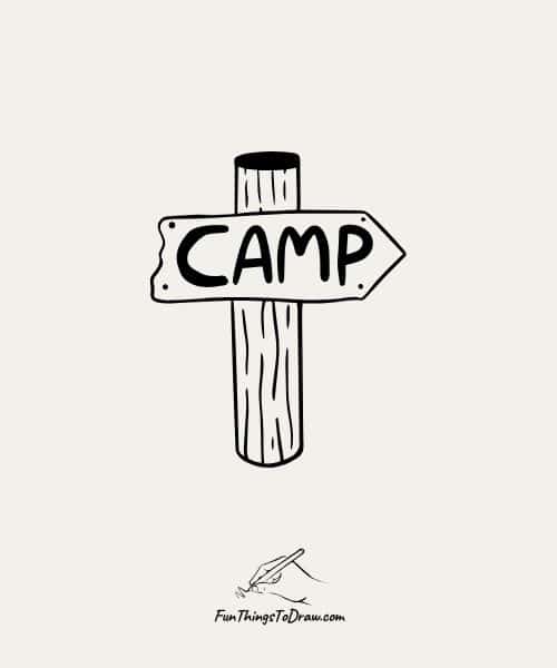 Camp signpost drawing