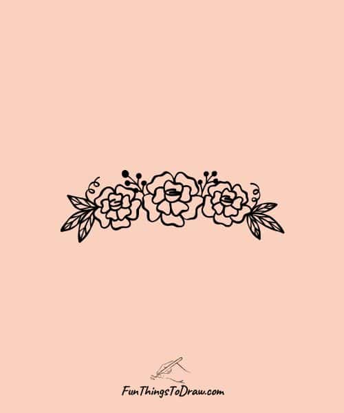 Flower crown drawing