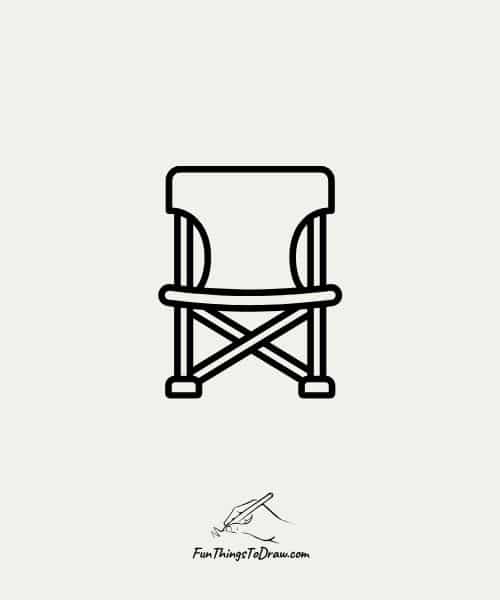 Drawing of Foldable camping chair